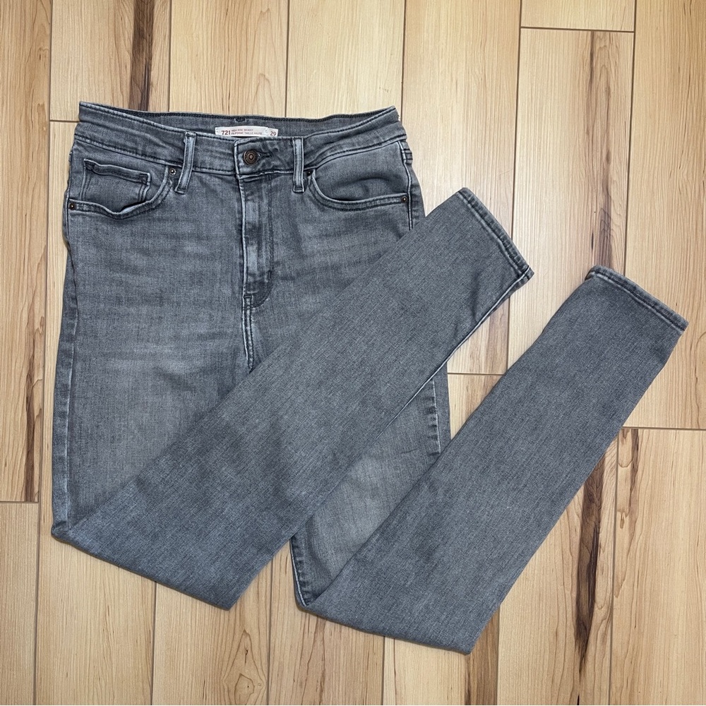 Levi's 721 High Rise Skinny Jeans Grey Size W29 L30